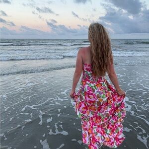 Floral Strapless Maxi Dress